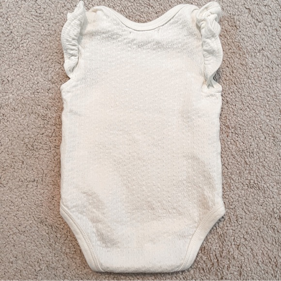 Rabbit + Bear Baby Girl 3pc Flutter Sleeve Onesies 3-6MO - Picture 7 of 8